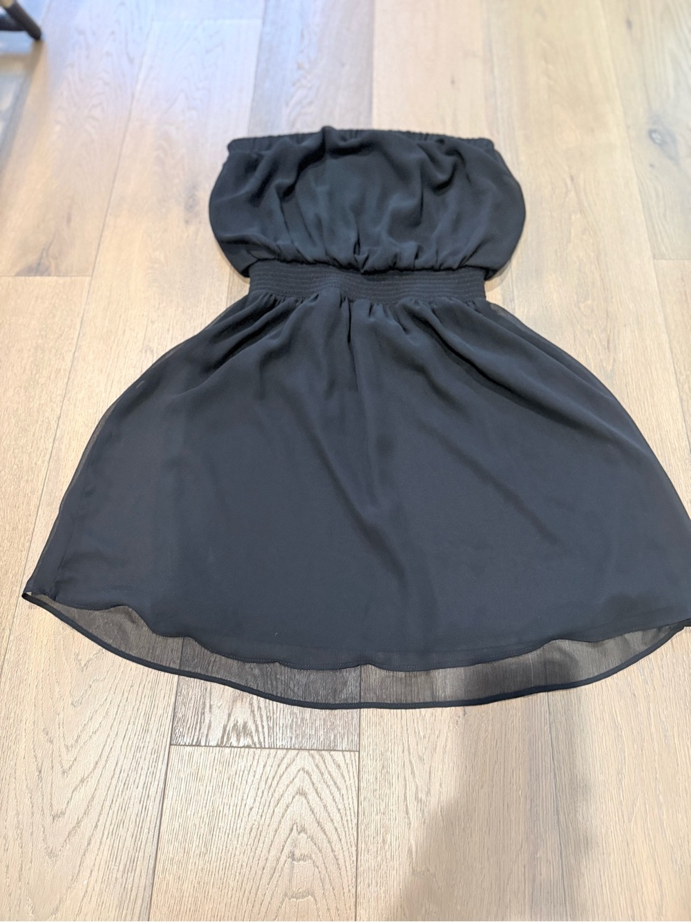Express Black Smocked Waist Tube Dress